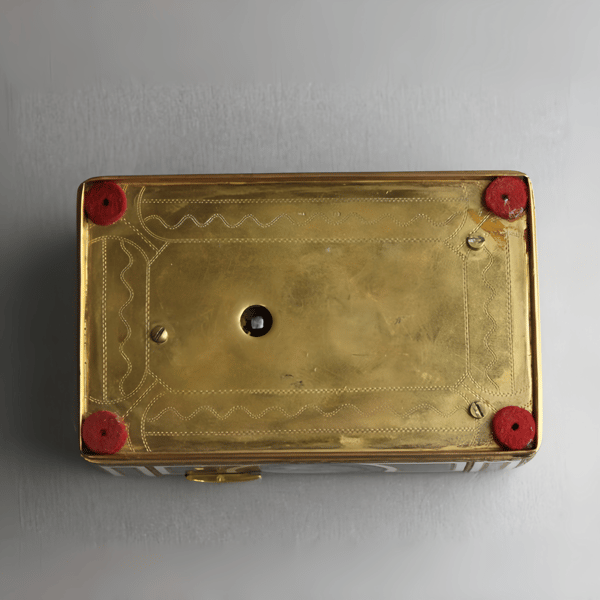 Vintage Gilt Metal and Full Pictorial Enamel Singing Bird Box
