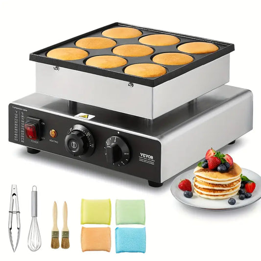 HappyBuy Dutch Pancake Maker, 9pcs 76mm Diameter Dorayaki Baker Machine