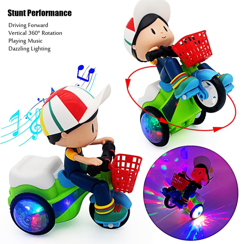 Stunt Spin Dance Tricycle Electric Toy with Sound Music Light Toy