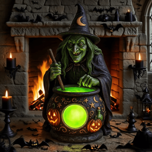 Halloween Witch Cauldron Lamp